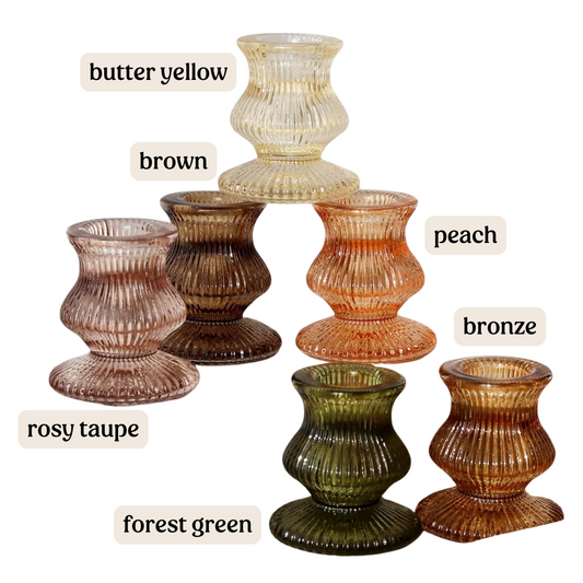 Glass Taper Candle Holders