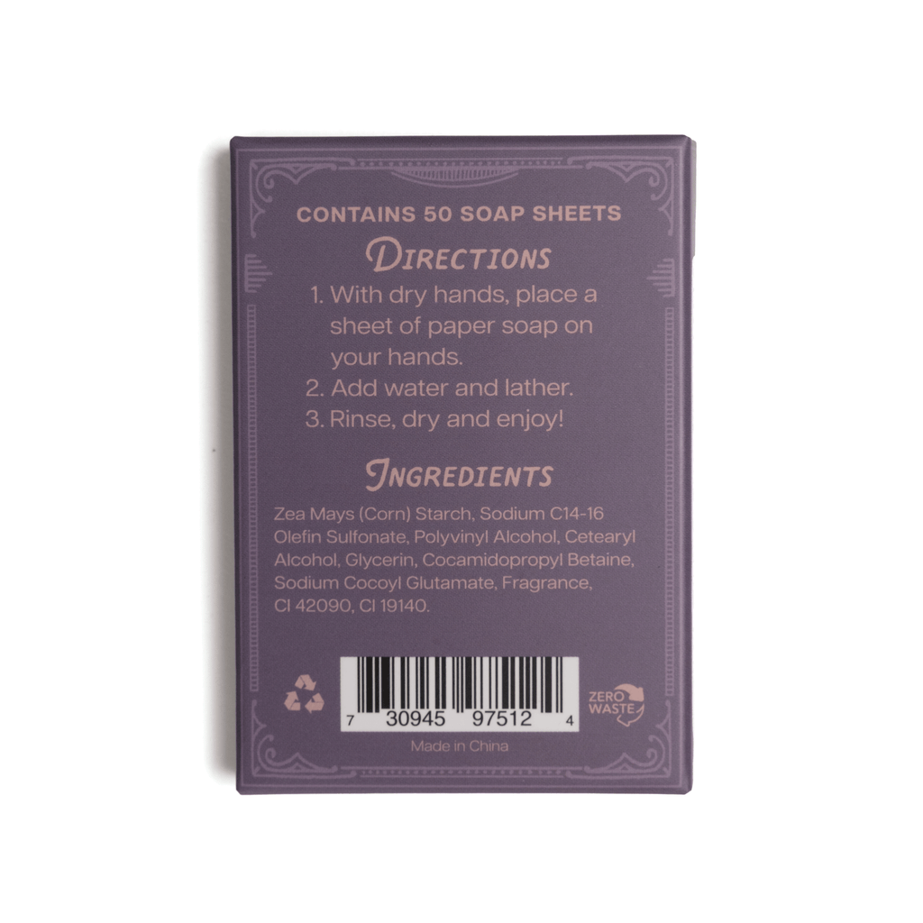 Paper Soap – Lavender + Fir Paper Soap, 50 sheets