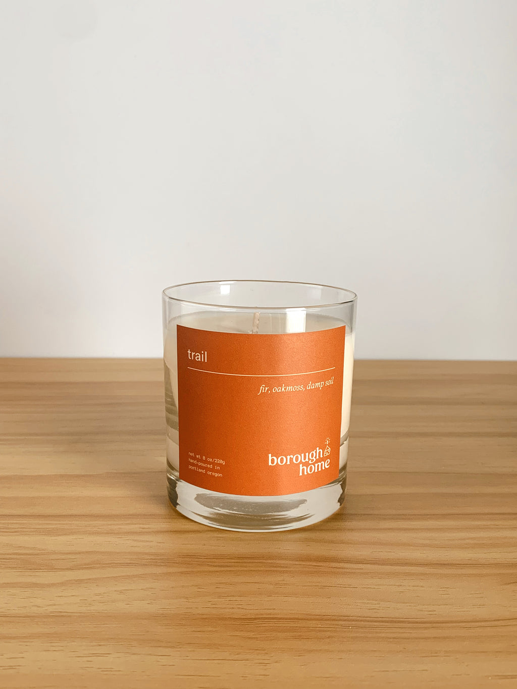 Trail scented candle, front view