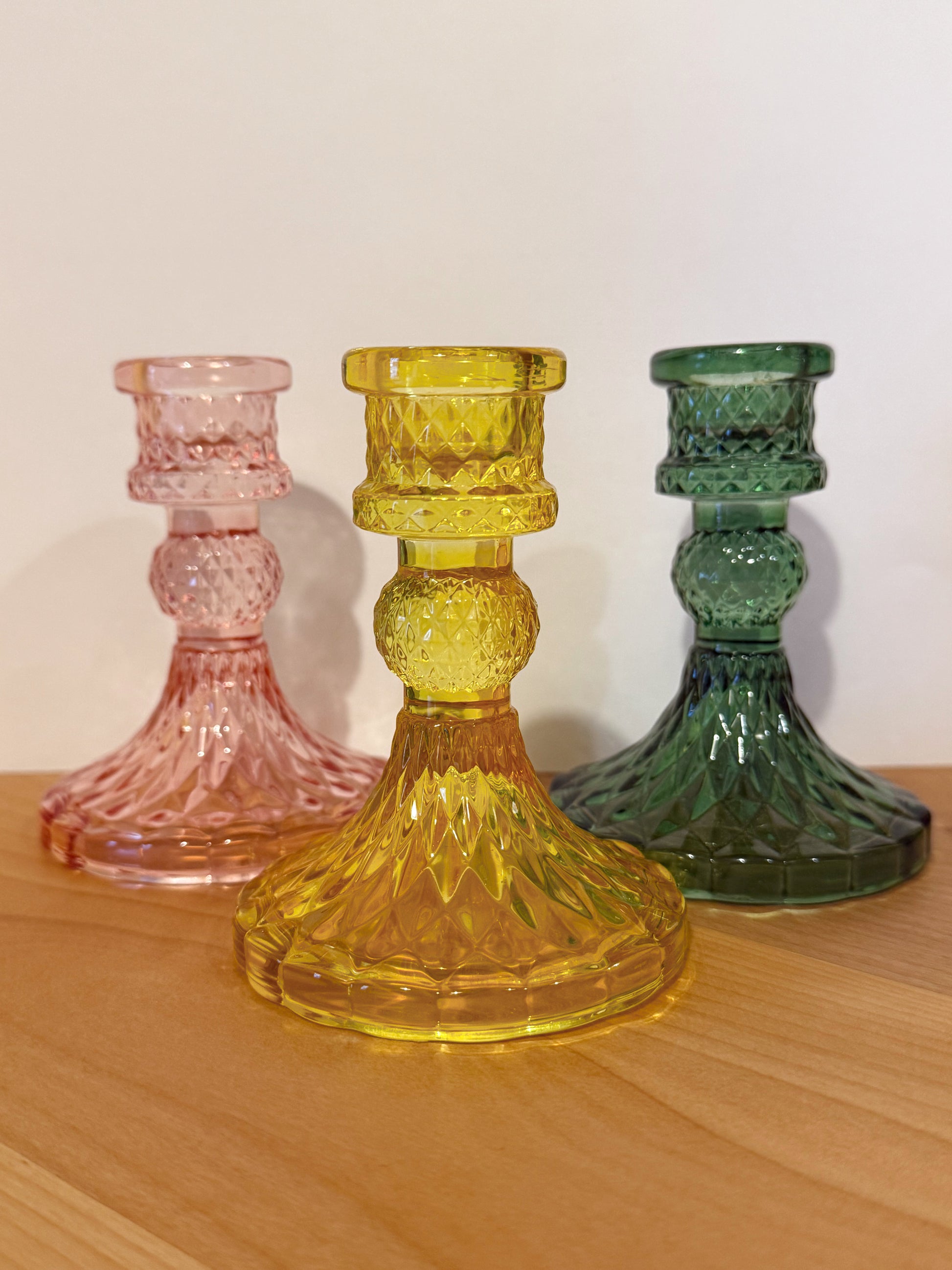 Glass Candle Holders - Tall