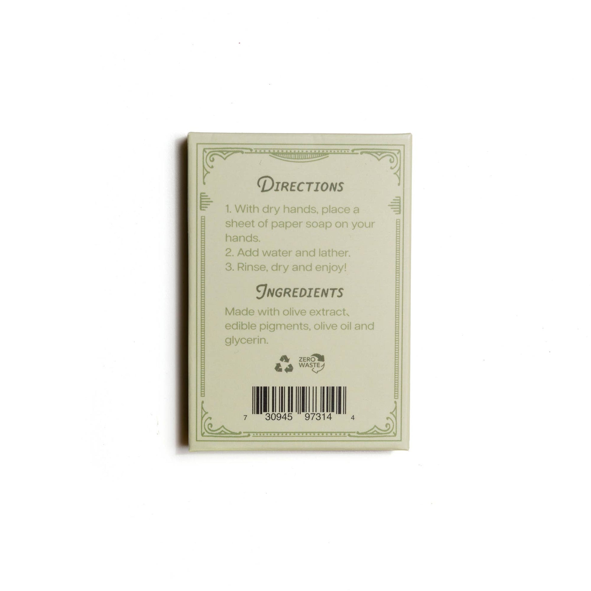 Paper Soap – Olive Oil, 50 Sheets