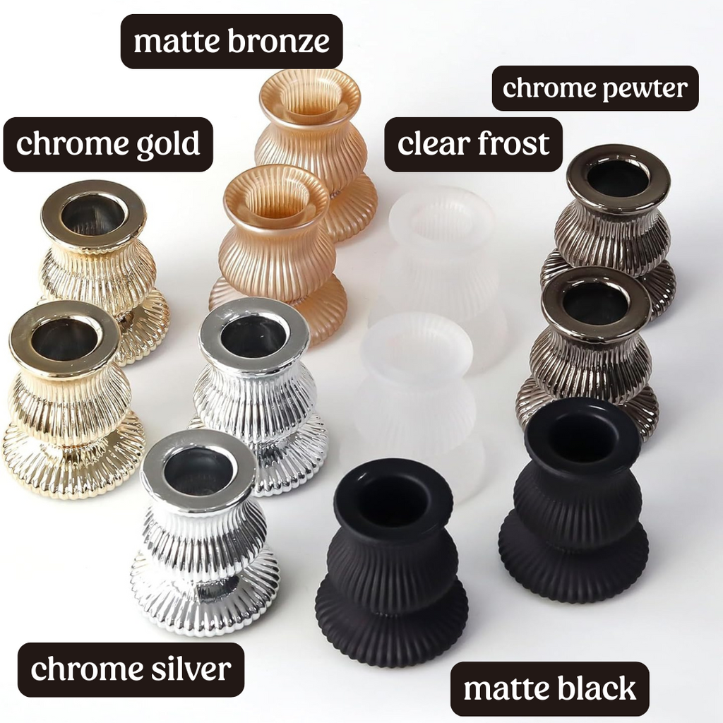 Glass Taper Candle Holders