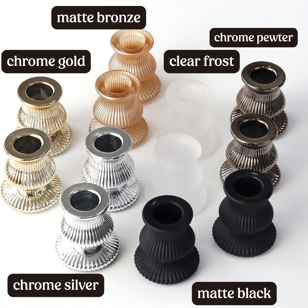 Glass Taper Candle Holders